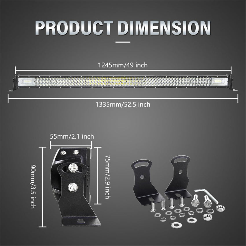 10-7D Series LED Light Bar Triple Row 50" driving light - Tapaodu