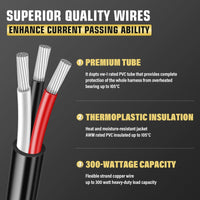 Led Light Bar Wiring Harness Cable Kit (14-3W2C-18-1X1)