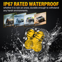 Amber 4.5-Inch Pod Light combo beam