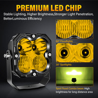 Amber 4.5-Inch Pod Light combo beam