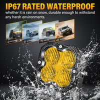 Amber 4.5-Inch Pod Light flood beam