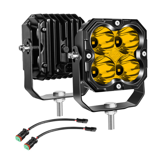 Amber 4.5-Inch Pod Light Spot beam