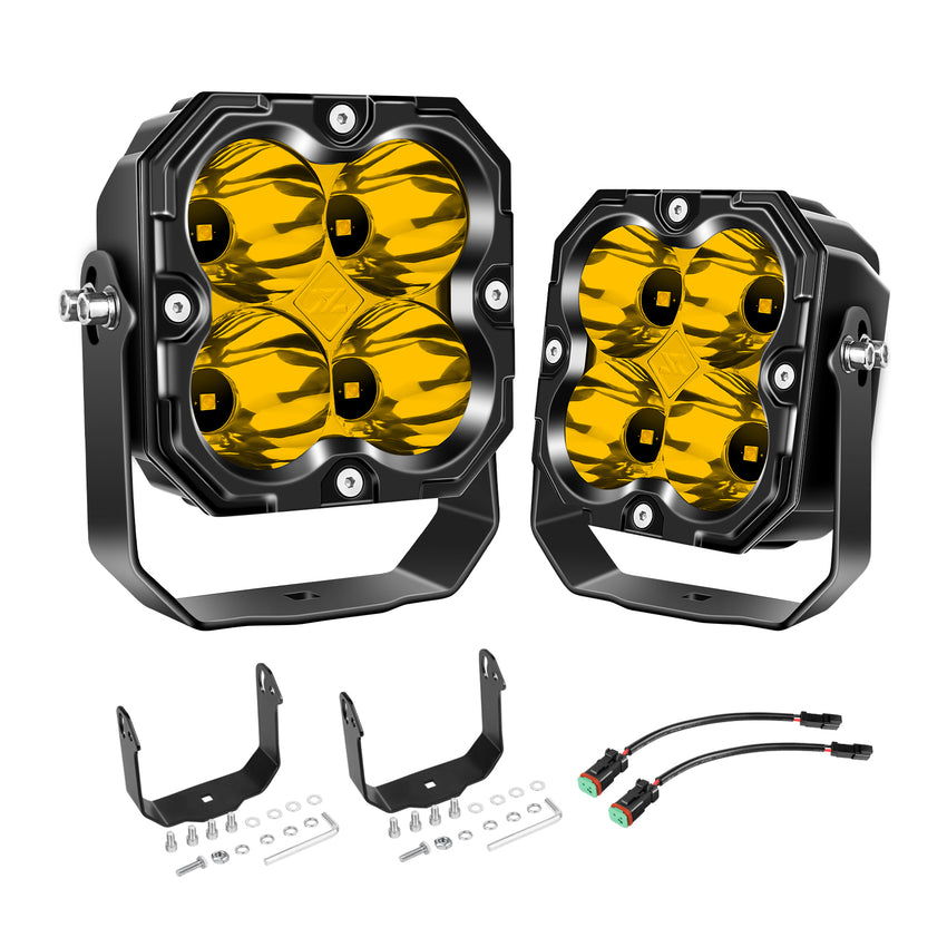 Amber 4.5-Inch Pod Light Spot beam