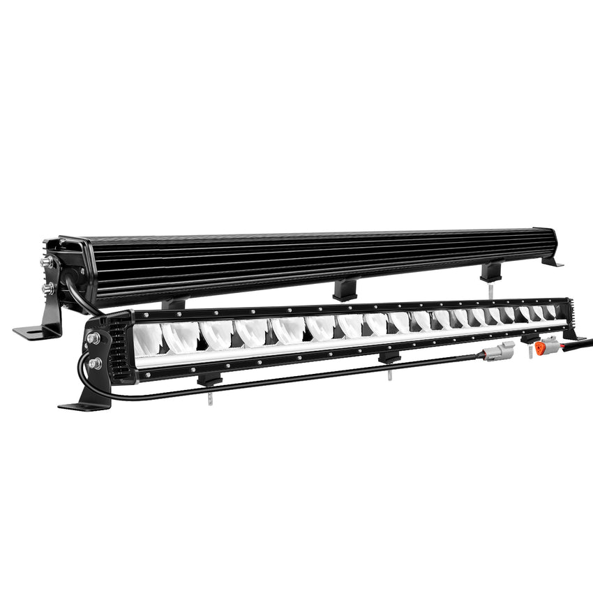 Qihang Series 34" 120W 2-in-1 LED Light Bar with Amber DRL - 4000 Lumens High Visibility Anti-Glare LED Light Bar, IP67 Waterproof Flexible Silicone Design, DT Plug and Play 12V for Cars/Trucks/SUVs Tapaodu Designs