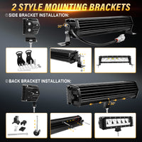 Qihang Series 13" 40W 2-in-1 LED Light Bar with Amber DRL - 4000 Lumens High Visibility Anti-Glare LED Light Bar, IP67 Waterproof Flexible Silicone Design, DT Plug and Play 12V for Cars/Trucks/SUVs Tapaodu Designs