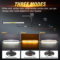 Qihang Series 34" 120W 2-in-1 LED Light Bar with Amber DRL - 4000 Lumens High Visibility Anti-Glare LED Light Bar, IP67 Waterproof Flexible Silicone Design, DT Plug and Play 12V for Cars/Trucks/SUVs Tapaodu Designs