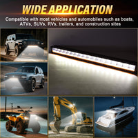Qihang Series 34" 120W 2-in-1 LED Light Bar with Amber DRL - 4000 Lumens High Visibility Anti-Glare LED Light Bar, IP67 Waterproof Flexible Silicone Design, DT Plug and Play 12V for Cars/Trucks/SUVs Tapaodu Designs