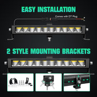 Journey Series 12" 30W Single Row Slim LED Light Bar DT Connector Tapaodu Designs